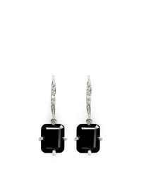 CZ by Kenneth Jay Lane | Black Pavé Baguette Cut Dangle Earrings | Lyst