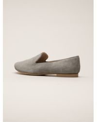 Rêve Gray Flat Suede Loafers