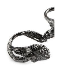 Valentino | Metallic Feather Two Finger Ring | Lyst