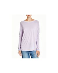 VINCE | Purple Drop Shoulder Contrast Top | Lyst