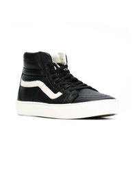 black vans high tops leather