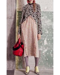 Marni Black Floral Print Midi Dress