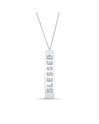 Anne Sisteron - Metallic 14kt White Gold Diamond Blessed Tag Necklace - Lyst