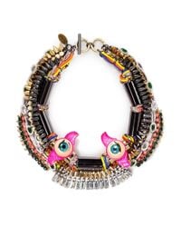 Venna | Multicolor Doll Eye Crystal Spike Threaded Necklace | Lyst