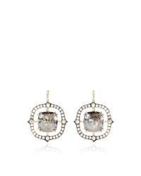Sylva & Cie | Metallic Rough Diamond Drop Earrings | Lyst