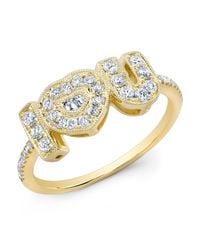 Anne Sisteron - Metallic 14kt Yellow Gold Diamond I-heart-u Ring - Lyst