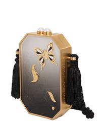 Thale Blanc Black Flutter Butterfly Perspex Clutch