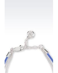 Emporio Armani | Blue Bracelet And Earrings In Silver | Lyst