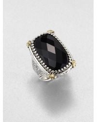 Konstantino | Black Onyx Sterling Silver 18k Yellow Gold Ring | Lyst