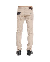 Emporio Armani | Natural Trouser Popeline Slim Stretch for Men | Lyst