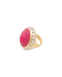 Trina Turk | Purple Domed Stone With Crystal Bezel-anniversa | Lyst