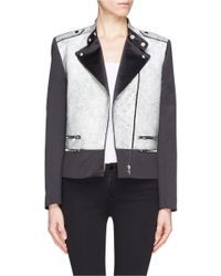 sandro white leather jacket
