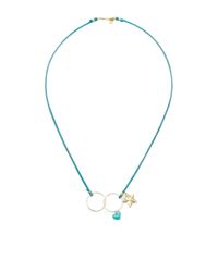 Inez & Vinoodh | Blue Turquoise Leather 18k Yellow Gold Neckace | Lyst