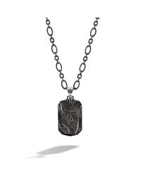 John Hardy | Black Dog Tag Pendant On Chain Necklace for Men | Lyst