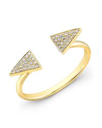 Anne Sisteron - 14kt Yellow Gold Diamond Double Triangle Ring - Lyst