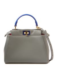 Fendi | Gray Mini Peekaboo Satchel | Lyst