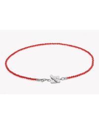 Tateossian | Tokyo Anklet In Red Carnelian With Silver Clasp for Men | Lyst