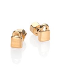 Marc By Marc Jacobs | Metallic Locked Up Stud Earrings/goldtone | Lyst