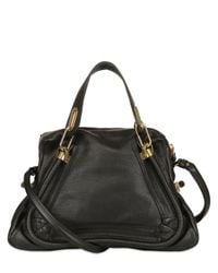 Chloé | Black Medium Paraty Grained Leather Top Handle | Lyst