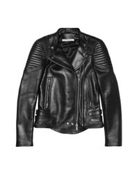 leather biker ribbed givenchy panels jacket