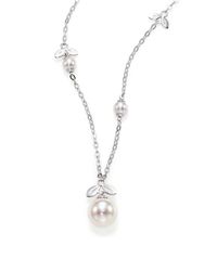 Majorica | Metallic 6Mm-12Mm White Pearl & Sterling Silver Leaf Pendant Necklace | Lyst