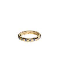 Monica Rich Kosann | Metallic 18k Yellow Gold Poesy Ring with Blue Sapphires I Love You More | Lyst