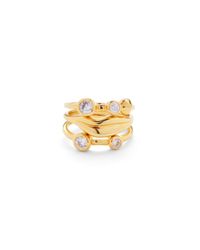 Diane von Furstenberg | Metallic Lip Stackable Ring Set | Lyst