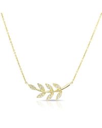 Anne Sisteron - Multicolor 14kt Yellow Diamond Branch Crescent Necklace - Lyst