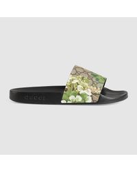 gucci slides flower print