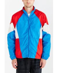 red white windbreaker