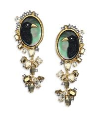 Alexis Bittar | Green Elements Dark Alchemy Raven Cameo Semi-precious Multi-stone Clip-on Drop Earrings | Lyst