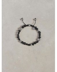 John Varvatos | Black Lava and Sterling Silver Bead Bracelet for Men | Lyst