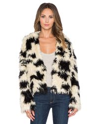 Tibi White Cozy Jacket - Ivory/black Multi