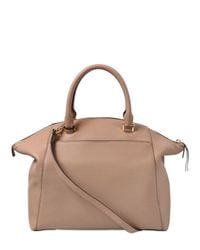MICHAEL Michael Kors | Natural Riley Textured Leather Top Handle Bag | Lyst