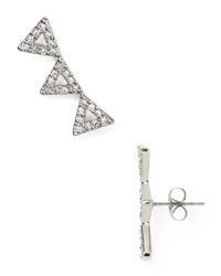 Rebecca Minkoff | Silver Triangle Ear Climbers | Lyst