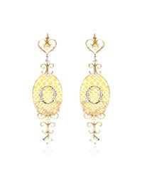 Bochic | Orange Enamel and Diamond Ikon Earrings | Lyst