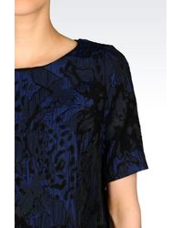 Emporio Armani | Blue Brocade Matelassé Blouse | Lyst