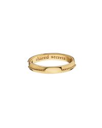 Monica Rich Kosann | Metallic 18k Yellow Gold Poesy Ring with Signet Ring Band and Squared Sides Shared Secrets | Lyst
