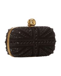 Alexander McQueen | Metallic Britannia Skull-Embellished Leather Clutch | Lyst