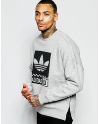 adidas Originals Cotton Sweatshirt With Street Graphic Aj7707 - Gray for  Men - Lyst