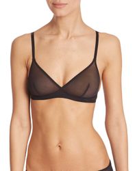 Hanro | Black Natural Tulle Soft-cup Bra | Lyst