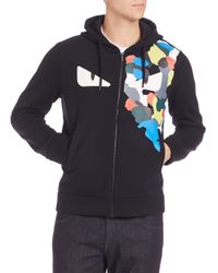 Fendi Monster Eye Hoodie In Black For Men Lyst