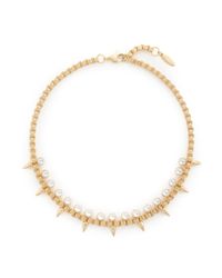 Joomi Lim | Metallic 'love Thorn' Faux Pearl Spike Chain Necklace | Lyst
