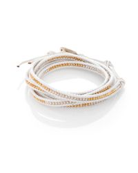 Chan Luu | Two-tone Beaded Leather Multi-row Wrap Bracelet/white | Lyst