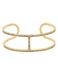 Michael Kors | Gold Delicate Pavé Maritime Open Cuff | Lyst