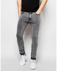 grey acid wash jeans mens