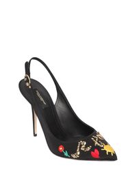 Dolce & Gabbana | Black Bellucci Je T'aime Mamma Embellished Grosgrain Pumps | Lyst