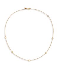 Mija | Metallic White Sapphire Station Necklace | Lyst