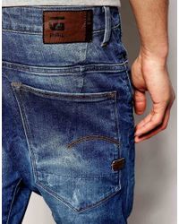 G-Star RAW Denim Jeans Type C 3d Super Slim Light Aged Destroy in Blue for  Men | Lyst