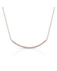Anne Sisteron | Pink 14Kt Rose Gold Diamond Lunette Necklace | Lyst